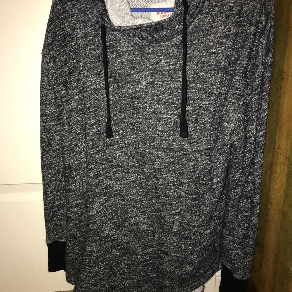 Dark heathered gray hoodie